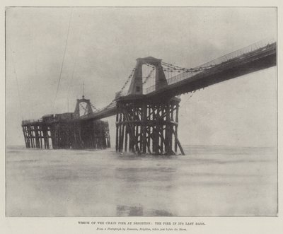 Wreck of the Chain Pier at Brighton, the Pier in its Last Days by English Photographer
