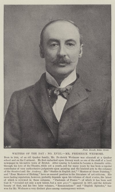 Writers of the Day, Mr Frederick Wedmore by English Photographer