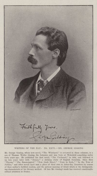 Writers of the Day, Mr George Gissing by English Photographer