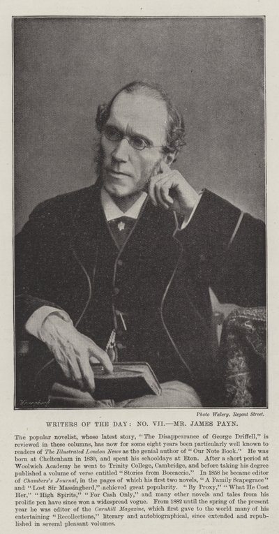 Writers of the Day, Mr James Payn by English Photographer