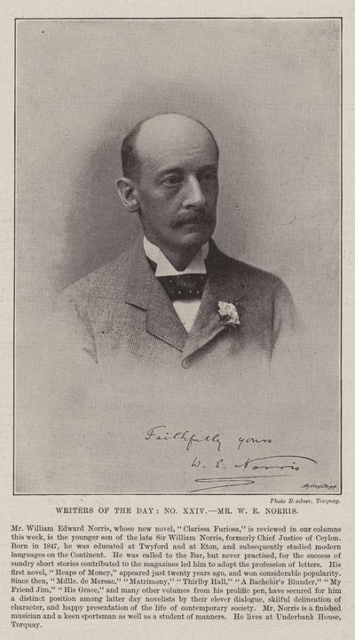 Writers of the Day, Mr W E Norris by English Photographer