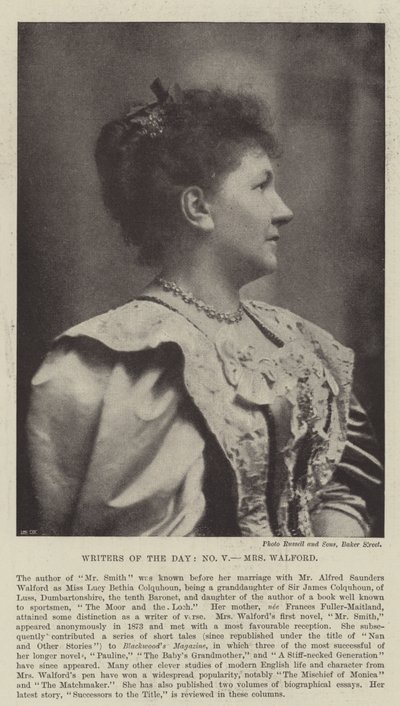 Writers of the Day, Mrs Walford by English Photographer