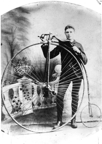 Young Man with a Penny-Farthing, c.1870s by English Photographer