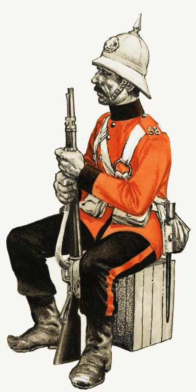 58th Foot 1880 (Rutlandshire) Private by English School