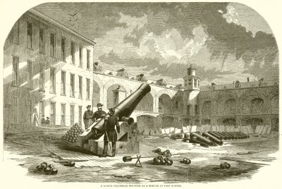 A 10-Inch Columbiad Mounted as a Mortar at Fort Sumter by English School