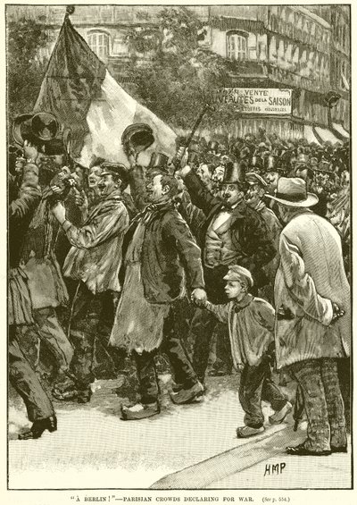 A Berlin!--Parisian Crowds declaring for War by English School