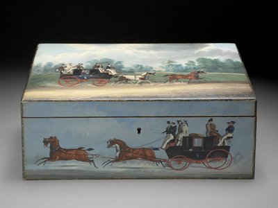 A Cigar Box painted with Scenes from Taglioni Prints, c.1840 by English School