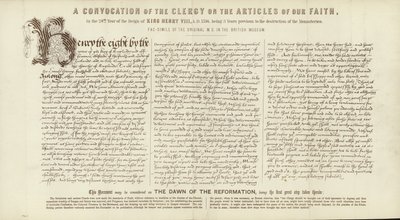 A Convocation of the Clergy on the Articles of our Faith by English School