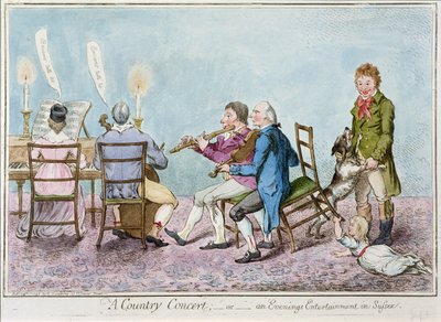 A Country Concert, or an Evenings Entertainment in Sussex, published by Hannah Humphrey in 1798 by English School