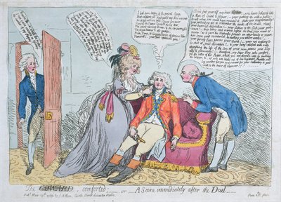 A Coward comforted, or A Scene immediately after the Duel by English School