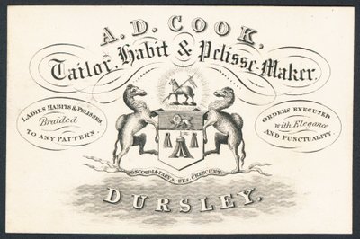 A D Cook, tailor, habit and pelisse maker by English School