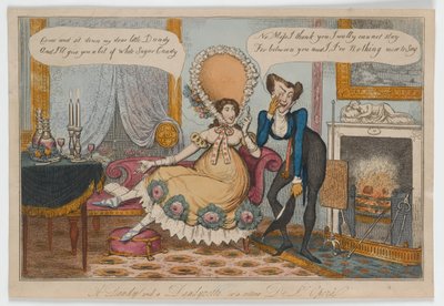 A Dandy and a Dandyzette or a retour De LOpera, c.1820 by English School