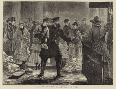 A February Thaw - Broadway, New York by English School