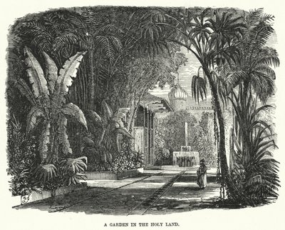 A Garden in the Holy Land (engraving) by English School