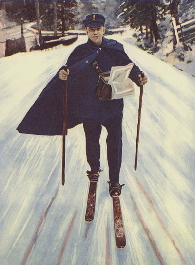 A German postman on skis by English School