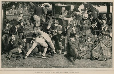 A Good Hit - a sketch at the Eton and Harrow cricket match by English School