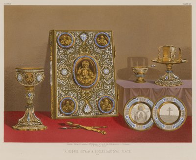 A Gospel Cover and Ecclesiastical Plate by English School