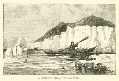 A Greenland Kajak or Man-boat by English School