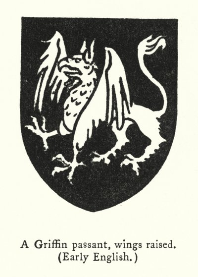 A Griffin passant, wings raised, Early English by English School