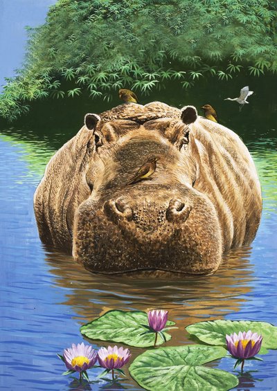A Happy Hippo, Illustration from 