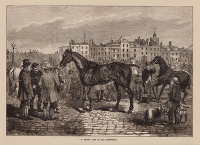 A Horse Sale in Old Smithfield by English School