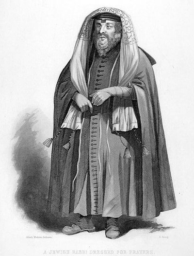 A Jewish Rabbi Dresses for Prayers (engraved by R. Young, from 