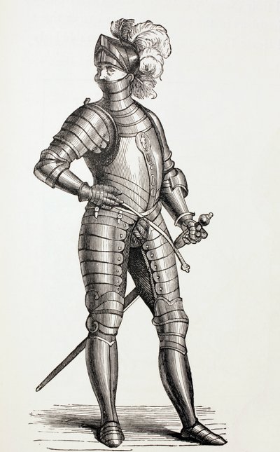 A Knight in Complete Armour in the 15th Century, c.1880 by English School