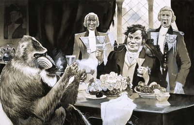 A Mandrill baboon was once the royal guest of George IV by English School