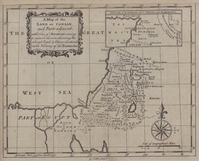 A Map of the Land of Canaan at the Time of Abraham by English School