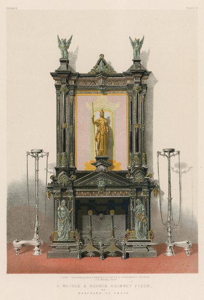 A Marble and Bronze Chimney Piece by Marchand of Paris by English School