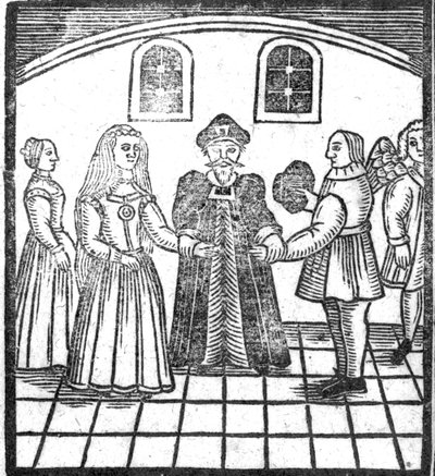 A Marriage Ceremony, an Illustration from A Book of Roxburghe Ballads by English School
