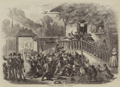 A Marriage Ceremony at Embrun by English School
