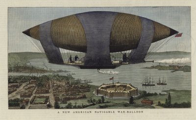 A New American Navigable War Balloon by English School