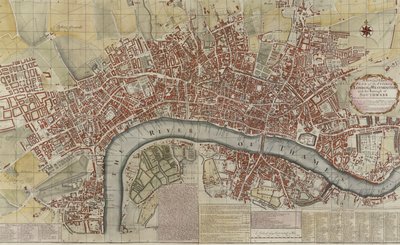 A New and Exact Plan of the Cities of London and Westminster and the Borough of Southwark, 1725 by English School