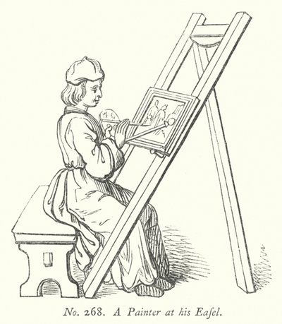 A Painter at his Easel by English School