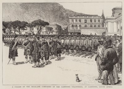 A Parade of the Highland Companies of the Capetown Volunteers, at Capetown, South Africa by English School