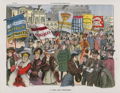 A Park Lane Procession by English School
