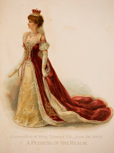A Peeress of the Realm in her coronation robes by English School