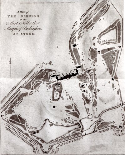 A Plan of the Gardens of the Most Noble Marquis of Buckingham at Stowe, from the Visitors Guide Book, published in 1797 by English School