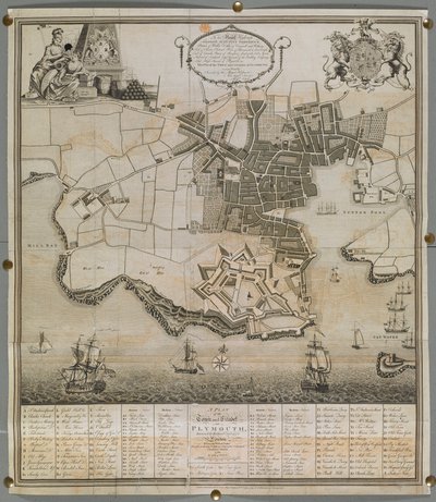 A Plan of the Town and Citadel of Plymouth by English School