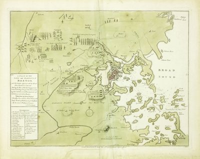 A Plan of the Town and Harbour of Boston and the Country adjacent by English School