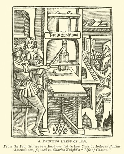 A Printing Press of 1498 by English School