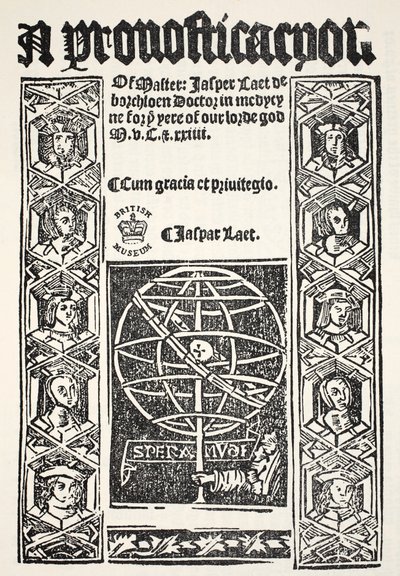 A Prognostication, by Jasper Laet, printed by R. Bankes by English School