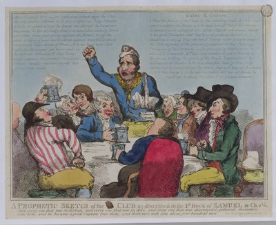 A Prophetic Sketch of the Club as Described in the 1st Book of Samuel, 22 Ch, 2 Ve, pub. by S.W. Fores, 1799 by English School