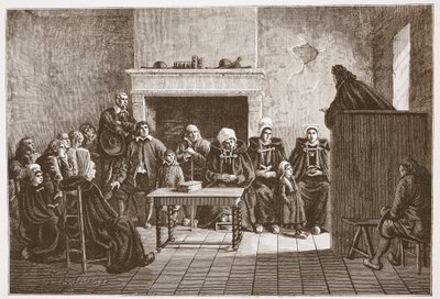 A Protestant Pastor Addressing a Secret Assembly of Huguenots by English School