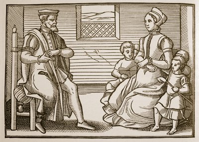 A Puritan Family, from Tenor of the Whole Psalms in Four Parts, 1563 by English School