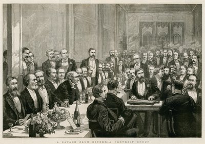 A Savage Club Dinner, a portrait group by English School