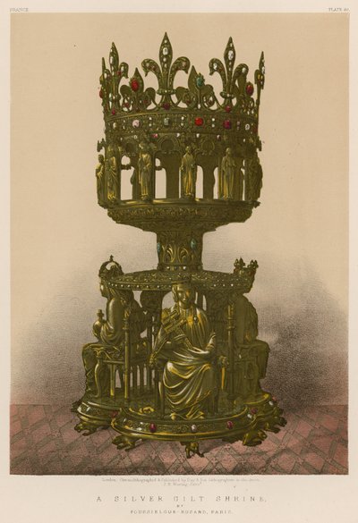 A Silver Gilt Shrine by English School
