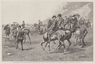 A Sketch on Newmarket Heath in July, the Prince of Wales takes a Brief Holiday by English School
