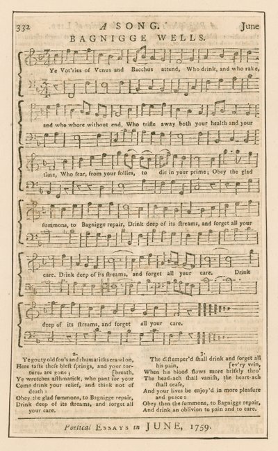 A Song: Bagnigge Wells, London; music by English School
